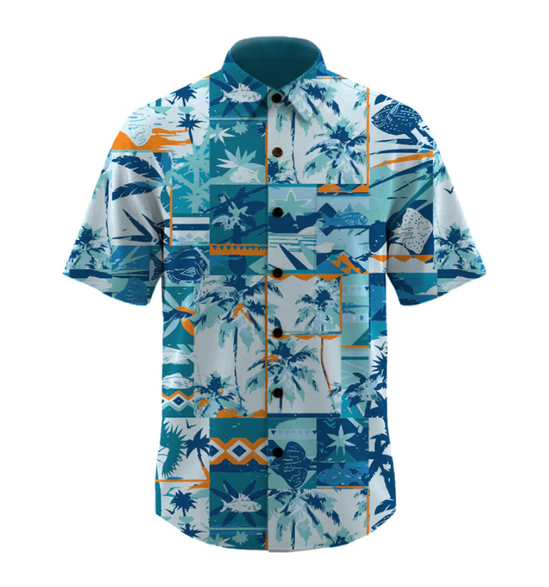 Tiki Palm Short Sleeve Vented Shirt by Mojo
