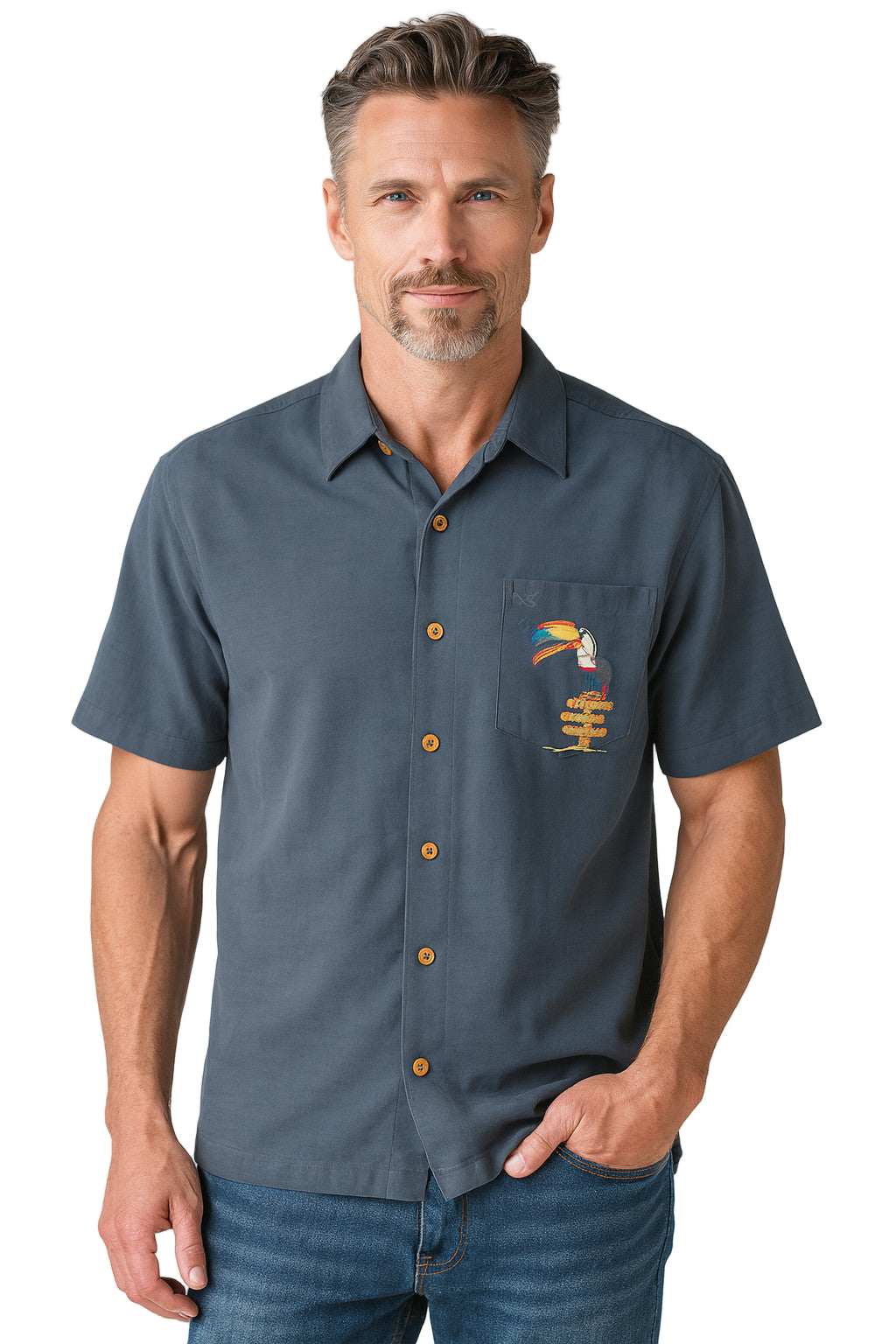 Toucan Lounge Polynosic Camp Shirt by Bamboo Cay