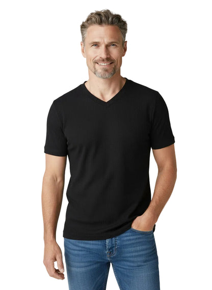 Ribbed Mock Crew or V-Neck Shirt by Tulliano