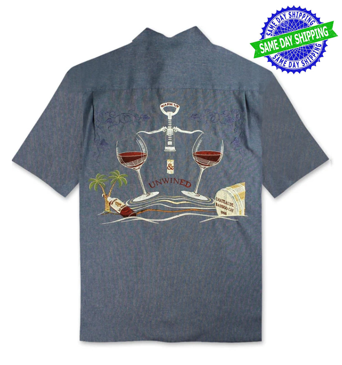 Unwined Embroidered Camp Shirt by Bamboo Cay