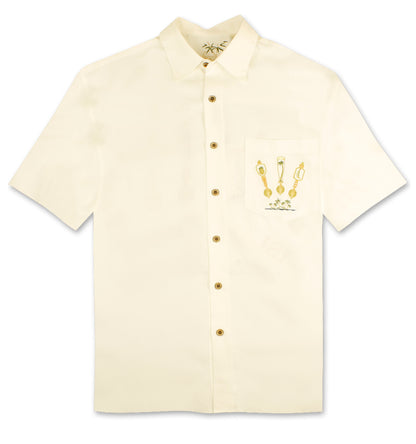 Island on Tap Embroidered Camp Shirt by Bamboo Cay