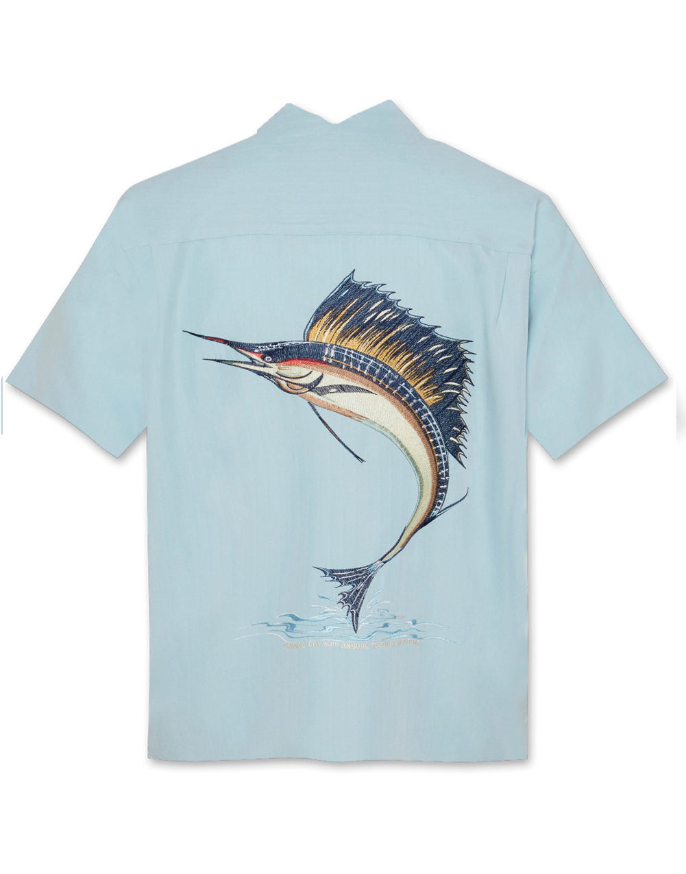 Sailfish Shootout Embroidered Polynosic Camp Shirt by Bamboo Cay