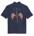USA Flag Polynosic Camp Shirt by Bamboo Cay