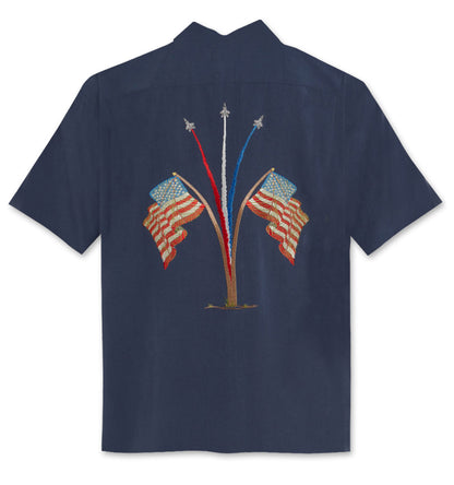 USA Flag Polynosic Camp Shirt by Bamboo Cay