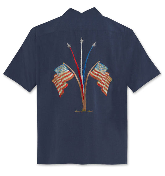 USA Flag Polynosic Camp Shirt by Bamboo Cay