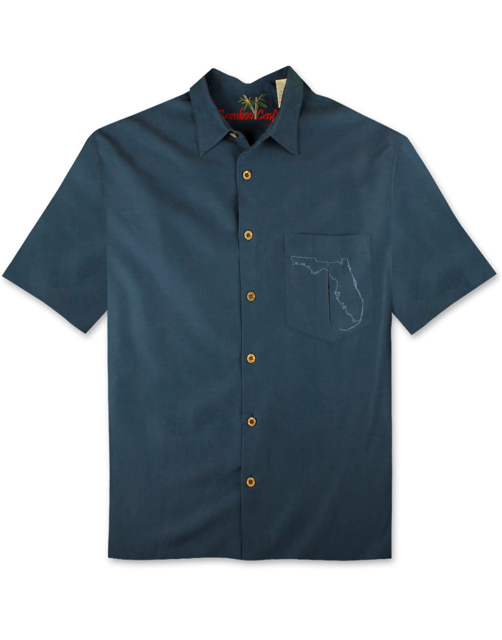 Florida Embroidered Polynosic Camp Shirt by Bamboo Cay