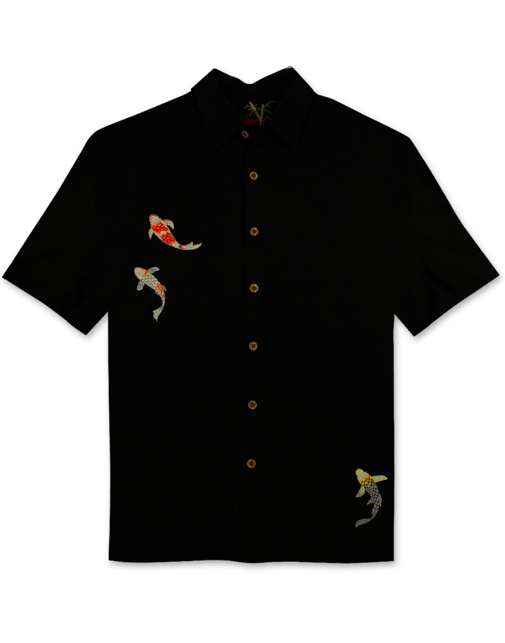 Charming Koi Embroidered Polynosic Camp Shirt by Bamboo Cay