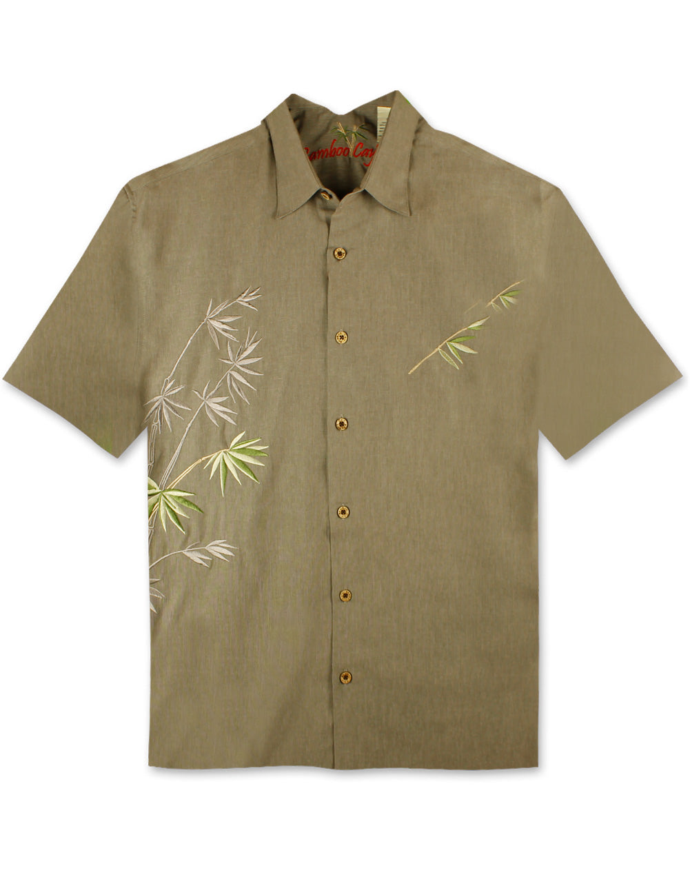 Flying Bamboo Embroidered Polynosic Camp Shirt by Bamboo Cay