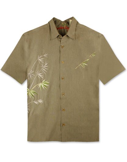 Flying Bamboo Embroidered Polynosic Camp Shirt by Bamboo Cay