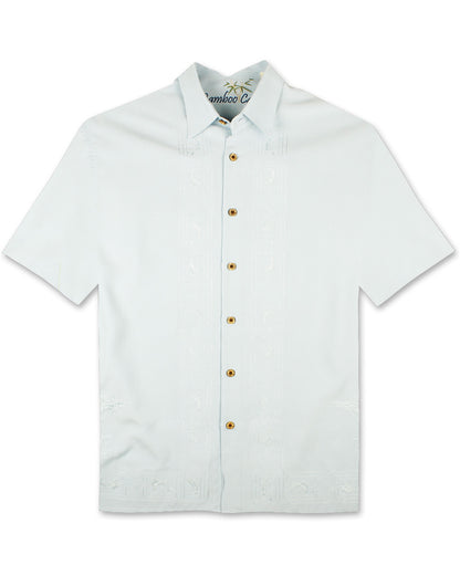 Key Largo Fish Embroidered Polynosic Camp Shirt by Bamboo Cay