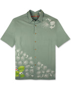 Lily Pad Koi Fish Embroidered Polynosic Camp Shirt by Bamboo Cay