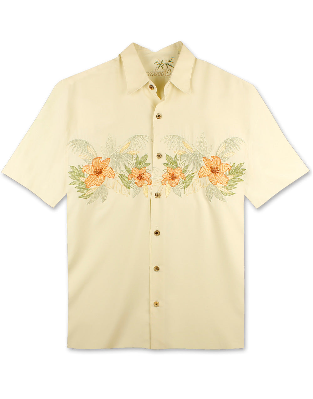 Bambouquet Embroidered Polynosic Camp Shirt by Bamboo Cay