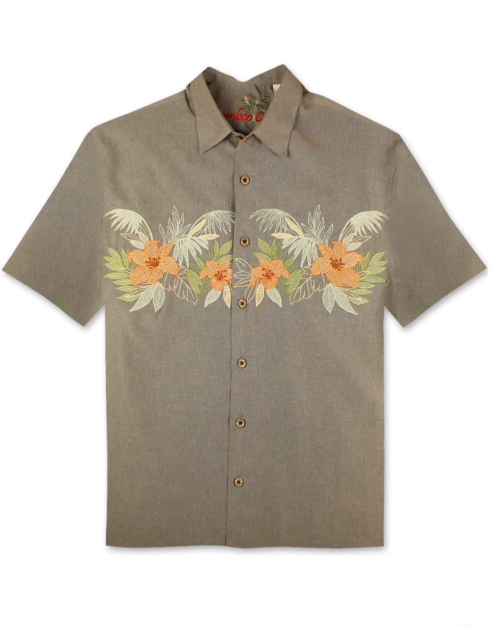 Bambouquet Embroidered Polynosic Camp Shirt by Bamboo Cay