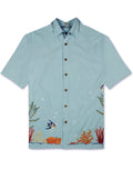 Coral Harmony Embroidered Polynosic Camp Shirt by Bamboo Cay