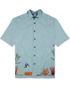 Coral Harmony Embroidered Polynosic Camp Shirt by Bamboo Cay