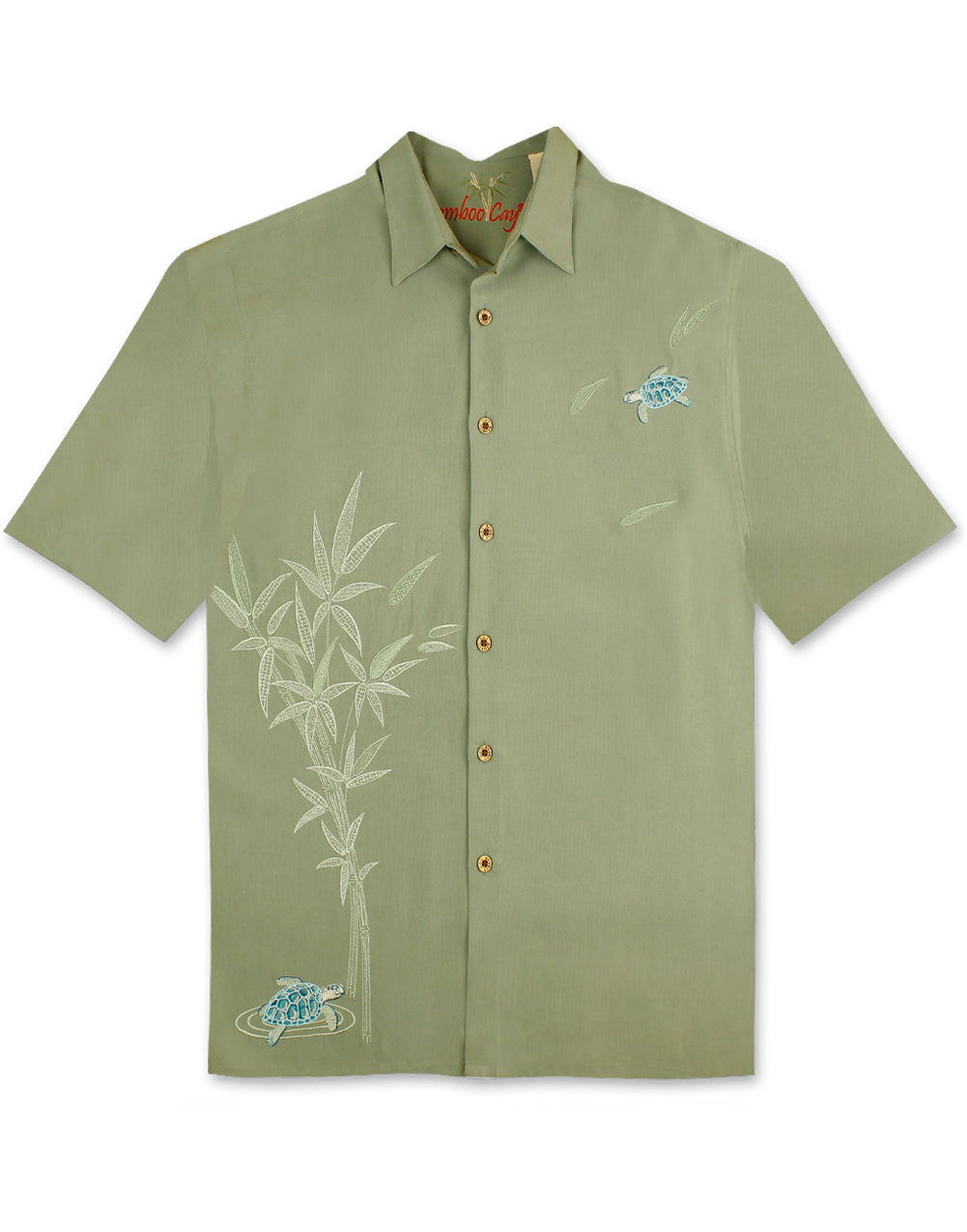 Turtles On The Loose Embroidered Camp Shirt by Bamboo Cay