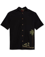 Front Elevated Palm Embroidered Polynosic Camp Shirt by Bamboo Cay