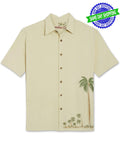 Front Elevated Palm Embroidered Polynosic Camp Shirt by Bamboo Cay