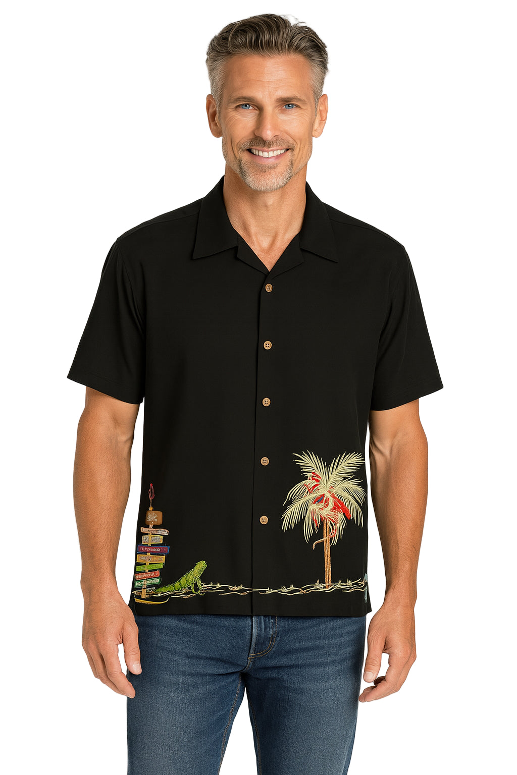 Caribbean Treasures Polynosic Camp Shirt by Bamboo Cay
