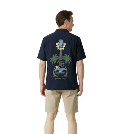 Ukulele Island Embroidered Polynosic Camp Shirt by Bamboo Cay