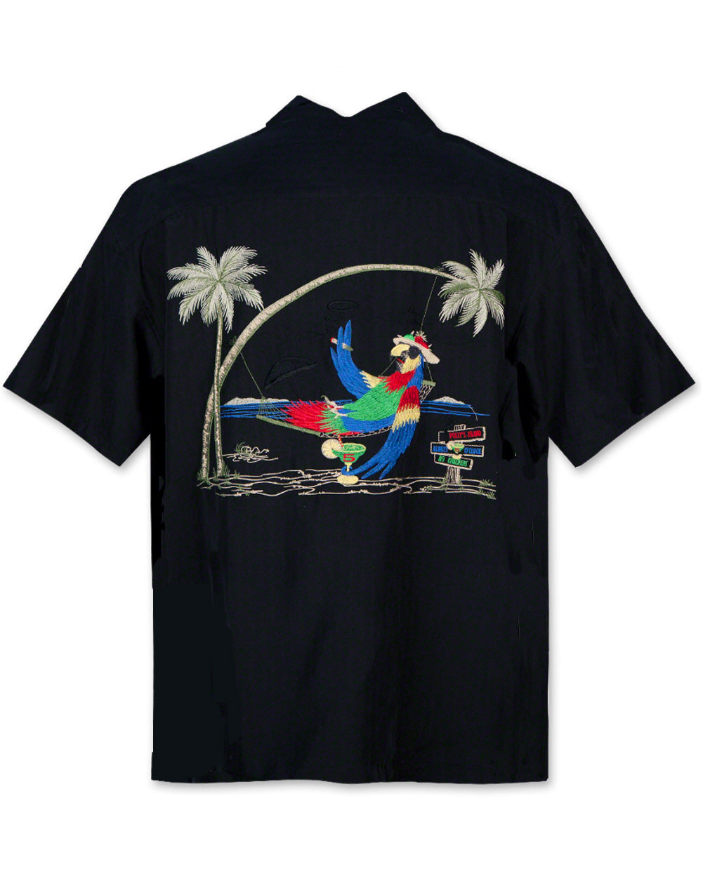 Always Five O'Clock Embroidered Camp Shirt by Bamboo Cay