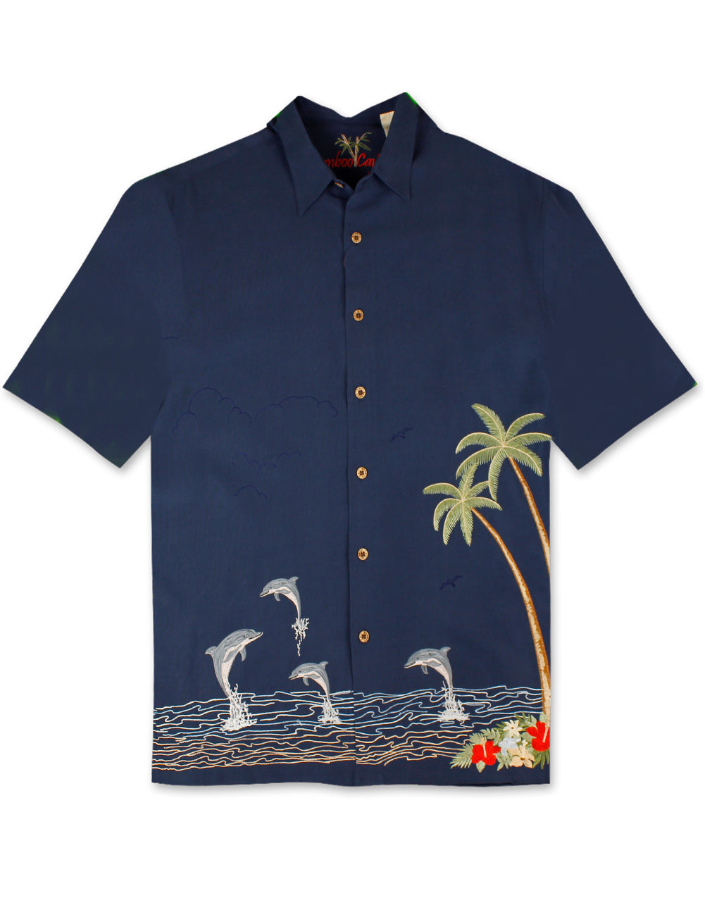 Dolphin Freedom Polynosic Camp Shirt by Bamboo Cay