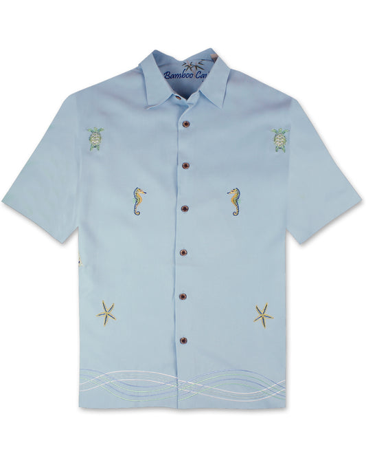 Sporty Seahorse Camp Shirt by Bamboo Cay