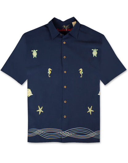 Sporty Seahorse Camp Shirt by Bamboo Cay
