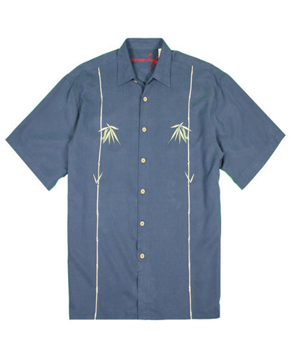 Dual Bamboo Embroidered Polynosic Camp Shirt by Bamboo Cay