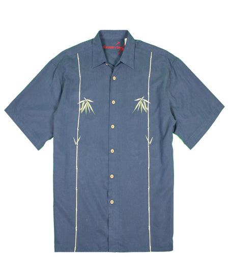 Dual Bamboo Embroidered Polynosic Camp Shirt by Bamboo Cay