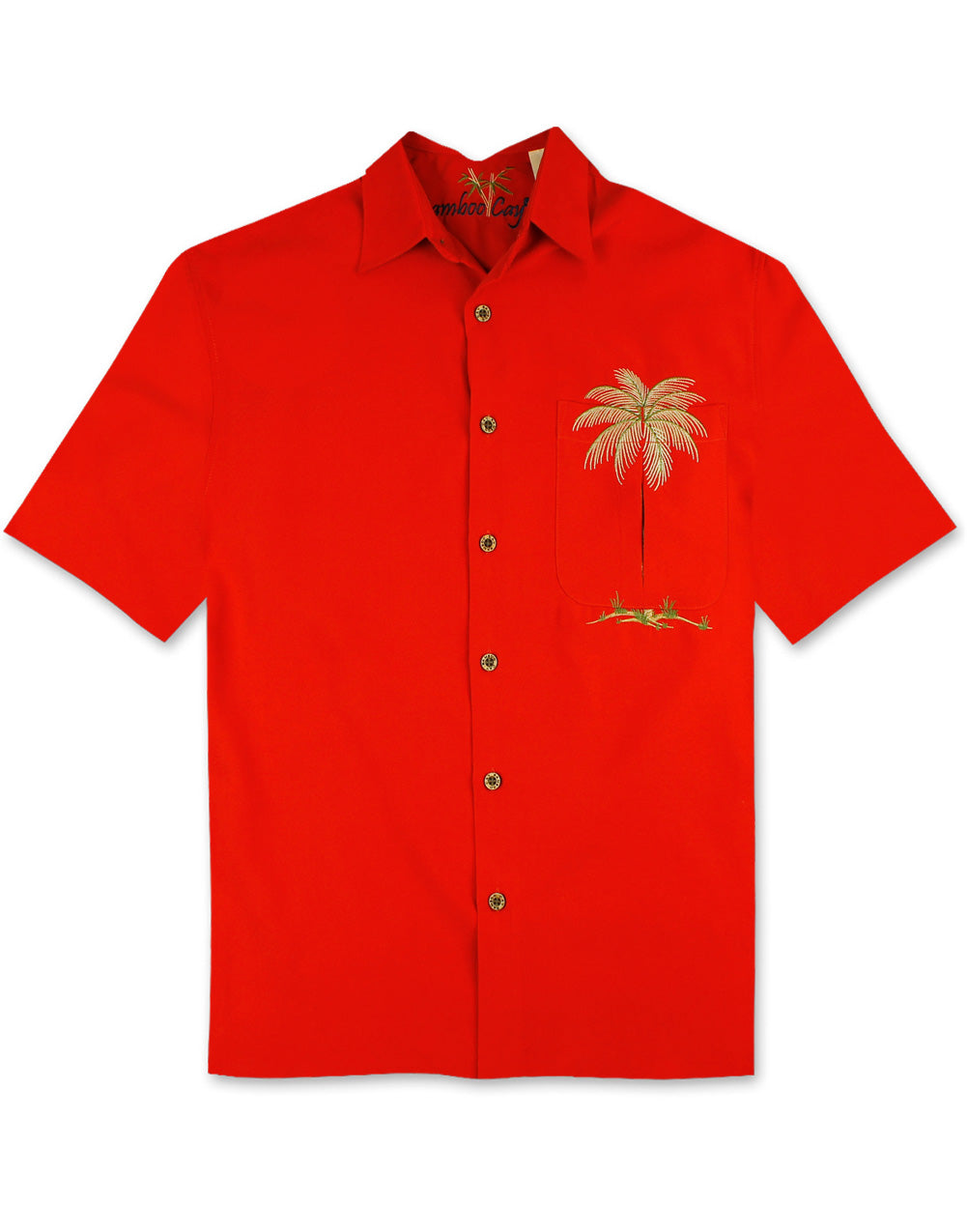 Peekaboo Palm Embroidered Camp Shirt by Bamboo Cay