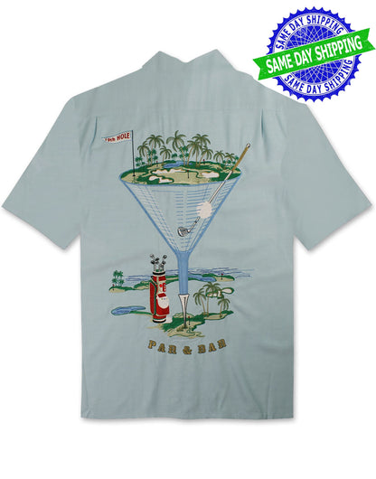 Par and Bar Embroidered Camp Shirt by Bamboo Cay