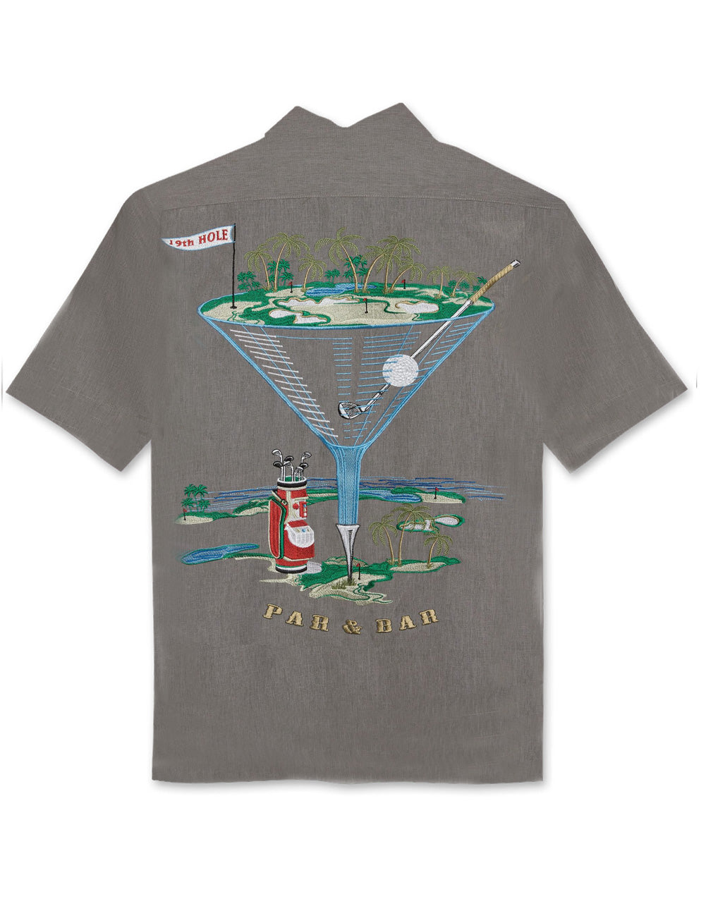 Par and Bar Embroidered Camp Shirt by Bamboo Cay