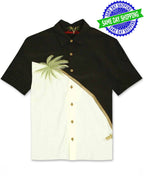 Hurricane Palm Embroidered Polynosic Camp Shirt by Bamboo Cay