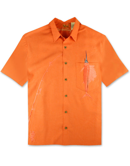Shake the Hook Embroidered Camp Shirt by Bamboo Cay