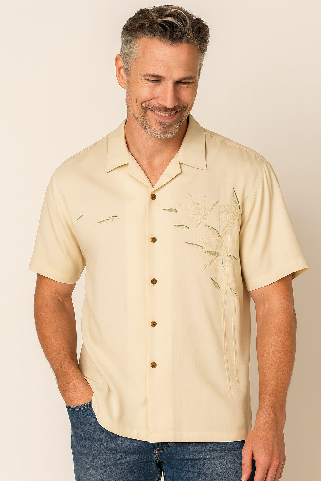 Bamboos On The Loose Polynosic Camp Shirt by Bamboo Cay