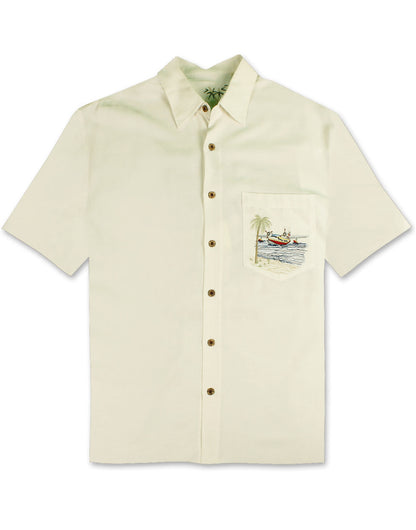 Catch of the Day Embroidered Camp Shirt by Bamboo Cay