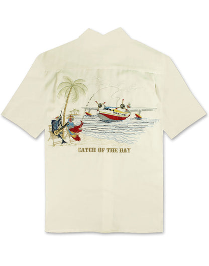 Catch of the Day Embroidered Camp Shirt by Bamboo Cay