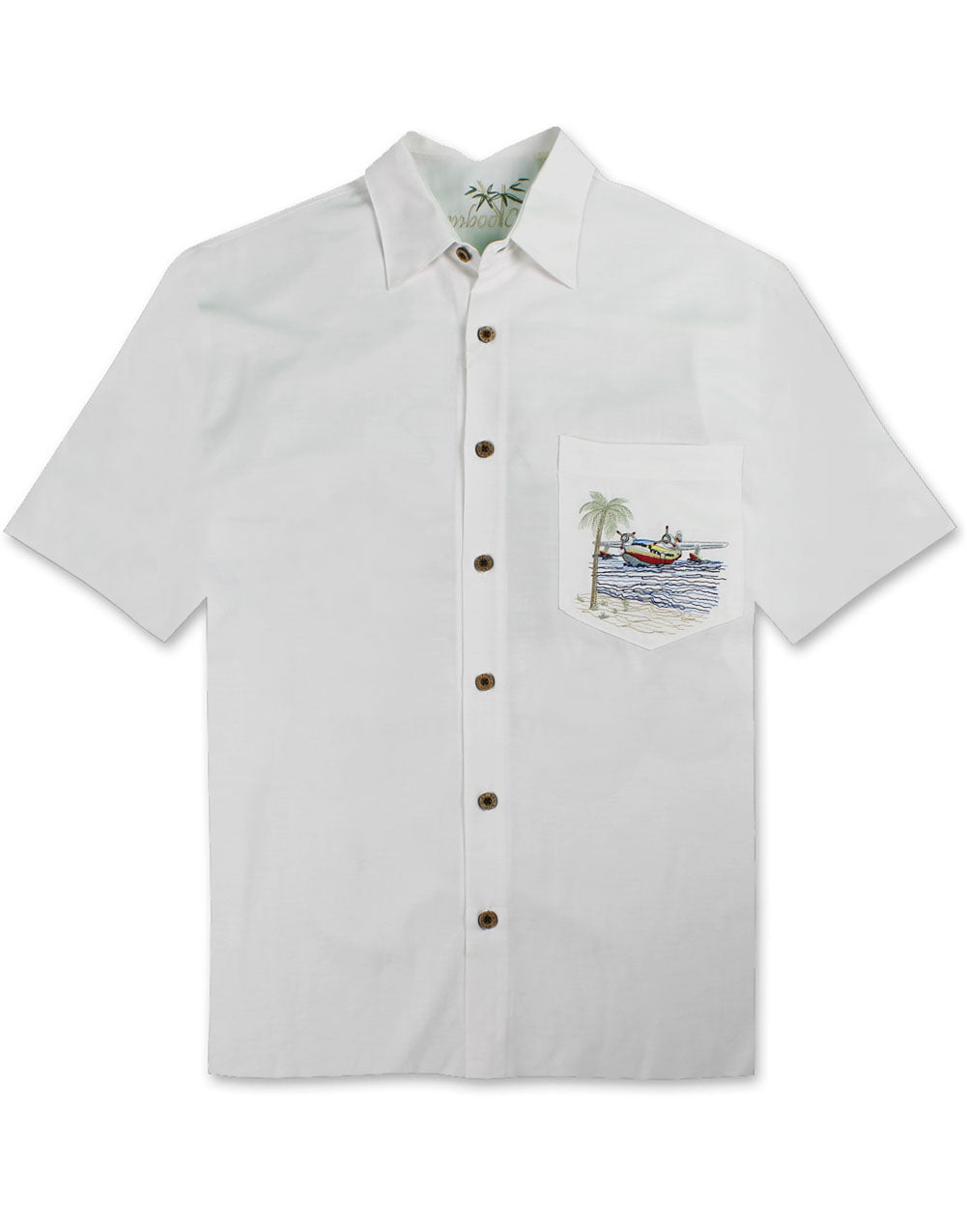 Catch of the Day Embroidered Camp Shirt by Bamboo Cay