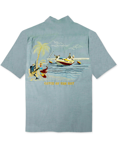 Catch of the Day Embroidered Camp Shirt by Bamboo Cay