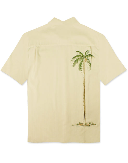 Hidden Palm Embroidered Camp Shirt by Bamboo Cay