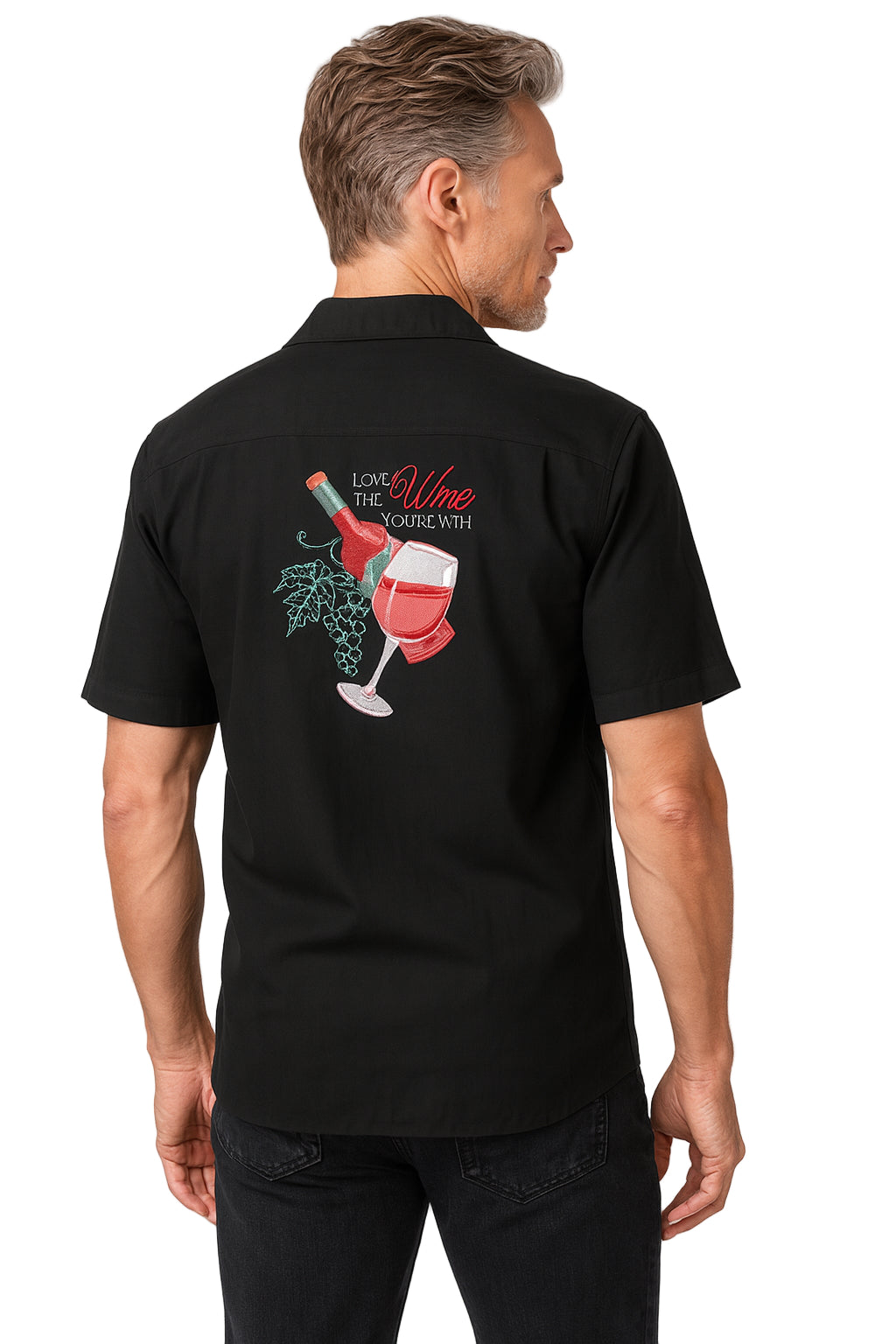 Wine Your With Embroidered Shirt by Weekender