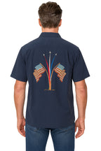 USA Flag Polynosic Camp Shirt by Bamboo Cay