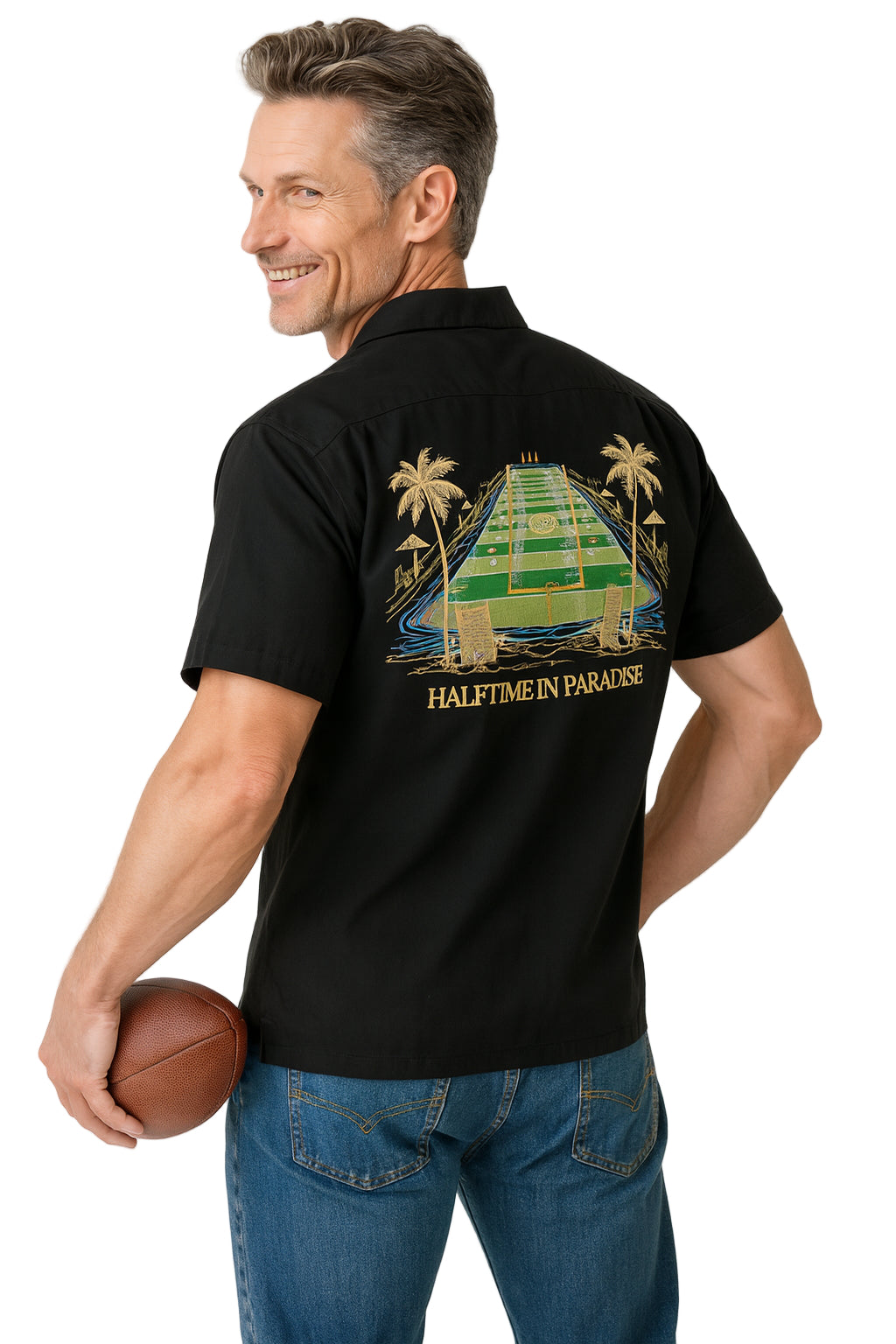 Halftime in Paradise Polynosic Camp Shirt by Bamboo Cay