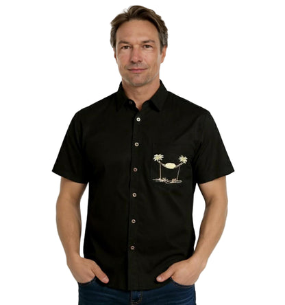 Halftime in Paradise Polynosic Camp Shirt by Bamboo Cay