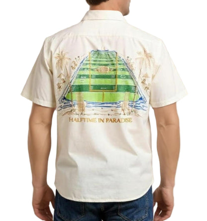 Halftime in Paradise Polynosic Camp Shirt by Bamboo Cay