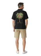 Pink Palmingo Embroidered Polynosic Camp Shirt by Bamboo Cay