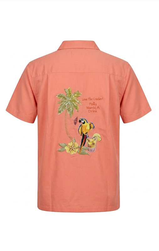 Polly Wants a Drink Embroidered Back Shirt by Weekender