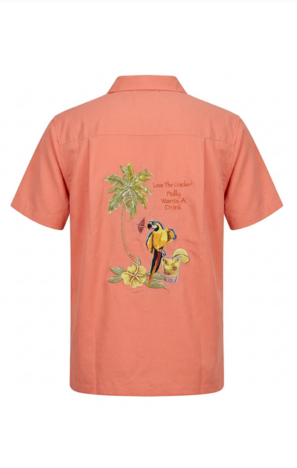 Polly Wants a Drink Embroidered Back Shirt by Weekender