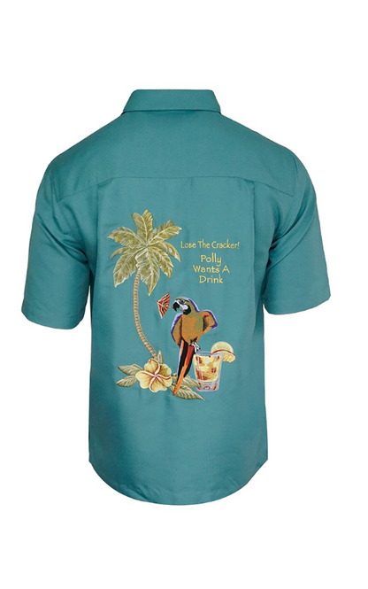 Polly Wants a Drink Embroidered Back Shirt by Weekender